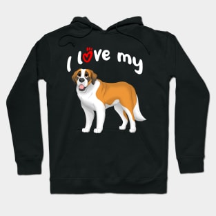 I Love My Saint Bernard Dog Hoodie